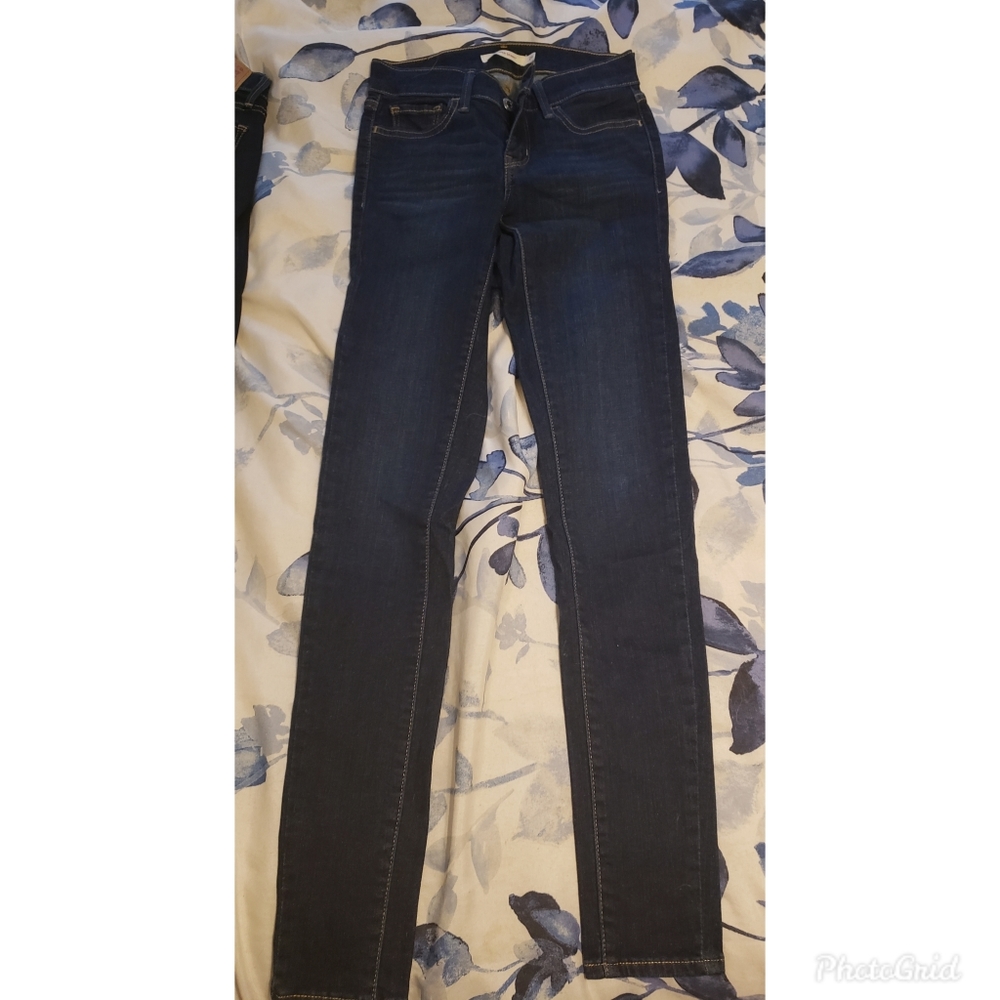 Levi 710 Super Skinny dark wash jeans, size 24 inch waist
